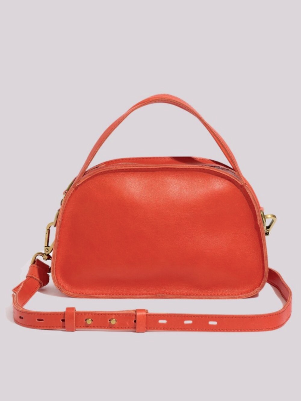 Madewell Sydney Zip top leather crossbody bag small NWT Fresh Chili orange coral
